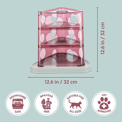 TRIXIE Cheese Tower Interactive Cat Toy, Enrichment Toys for Indoor Cats, Treat Puzzle Interactive Play and Mental Stimulation, Berry