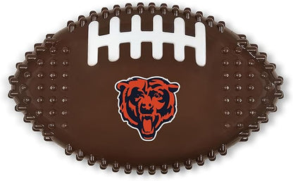 NFL Chicago Bears Mega- Chew Hard Nylon Bacon-Flavored Dog Bone Football Chew Toy Interactive Tasty Fun Dog Chewy Toys Indestructible Strong Durable Tough Pet Biting Playtoy for Aggressive Chewers