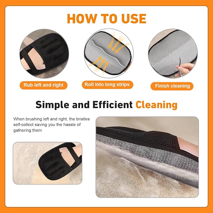 Pet Hair Removal Glove, Pet Hair Remover Gloves for Cats & Dogs Hair Remover, Magic Brush Pet Hair Removal Tool for Furniture, Couch, Car Seats, Clothing(1Pcs)