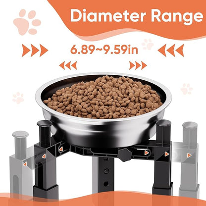 XIAZ Dog Bowl Stand Elevated Food Water Bowl Holder for Large Medium Small Sized Dog, Heights&Width Adjustable, Non-Slip, Durable, Elevated Feeding Bowl Stand for All Dogs Bowls (Stand Only)