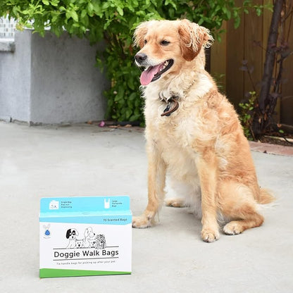 Easy-Tie Handle Dog Poop Bag, Extra Large Strong Doggy Waste Bags, Scented Easy Dispensing and Leak Proof Poo Bags