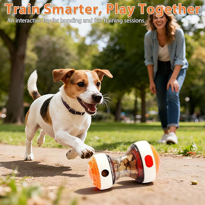 Dog Puzzle Toy - Adjustable Treat Dispensing Ball Food Dispenser Slow Feeder, Puppy Enrichment Training Toy, Pet Interactive Chase Toy for Small Medium Dogs to Keep Them Busy and Relieve Boredom