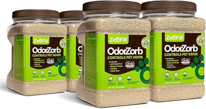 ZeoFill Dog Urine Odor Eliminator for Yards & Artificial Turf – Absorbs & Neutralizes Pet Smells on Grass, Lawns, & Dog Runs | Natural Outdoor Deodorizer Granules | 4 lb