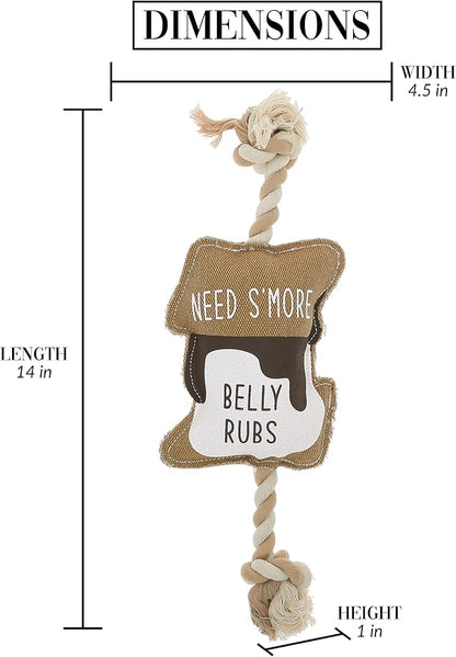 Pavilion Gift Company - S'More - Canvas Rope Dog Toy S'More Marshmallow Tug of War Puppy K9 Doggy Lover Parent Gift