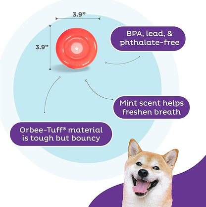 Outward Hound by Planet Dog Lil' Snoop Dog Toy – Treat‑Dispenser Puzzle Ball, Interactive Slow Feeder, Small to Medium Dogs, Bouncy & Mint-Infused, Red, 3.9"