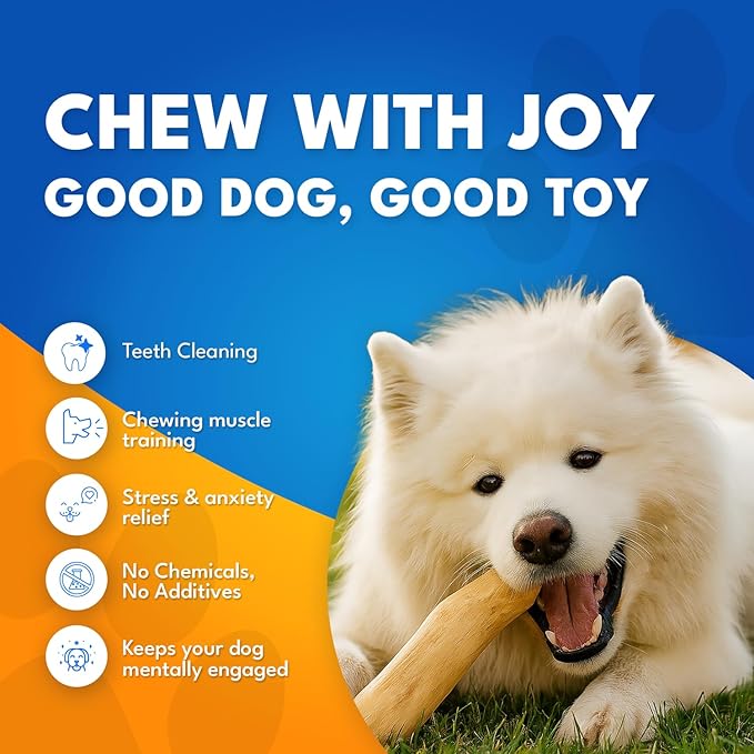 Set 3 of Coffee Wood Dog Chew Toy – Coffee Chew Stick for Large Dogs - Teeth Cleaning & Stress Relief – Safe, Durable & Eco-Friendly Dog Chew Toy (Large - Over 55 lbs)
