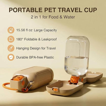 Portable Pet Travel Collapsible Bowls, Dog Camping Hiking Water Bottle, Cat Travel Bowl, Dog Walking Water Bottle Outdoor Bottle for Big Dogs, Durable, Easy to Clean