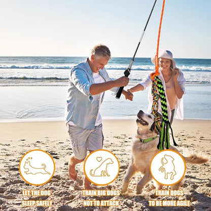 Flirt Pole for Dogs, Interactive Dog Teaser Toy to Tug of War Outdoor Exercise & Training, Durable Teaser Wand with Lure Rope Chewing Tail Chasing Toy