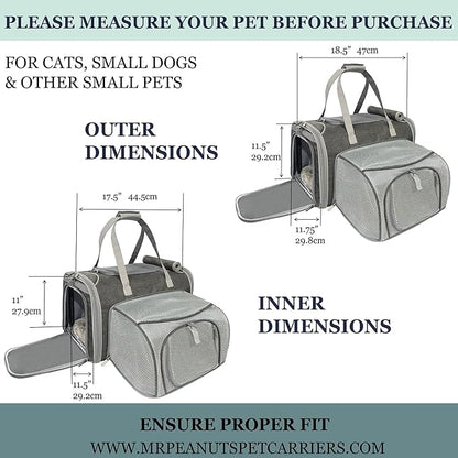 Mr. Peanut's Gold Series Standard Size Airline Compliant Expandable Pet Carrier V3.0 (Deja Blue)