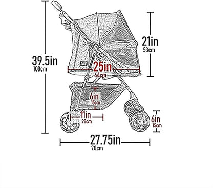 Pet Gear No-Zip Happy Trails Pet Stroller for Cats/Dogs, Zipperless Entry, Easy Fold with Removable Liner, Storage Basket + Cup Holder, NEW Emerald
