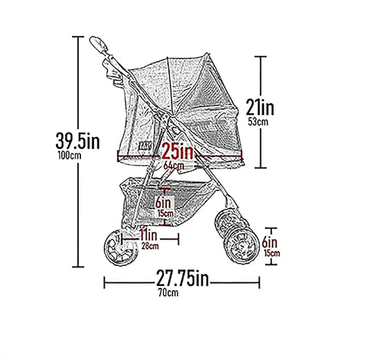 Pet Gear No-Zip Happy Trails Pet Stroller for Cats/Dogs, Zipperless Entry, Easy Fold with Removable Liner, Storage Basket + Cup Holder, Caribbean Blue