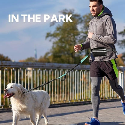 Hands Free Dog Leash, Retractable Bungee with Double Padded Handles, Waist Leash for Dog Walking for Medium & Large Dog Walking Accessories Mint-Green