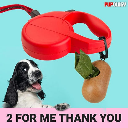 Unique Natural Wood Dog Poop Bag Dispenser Waste Bag Included, Wooden Dog Waste Bag Holder, Lightweight and Compact Dog Poop Bag Holders for Leashes