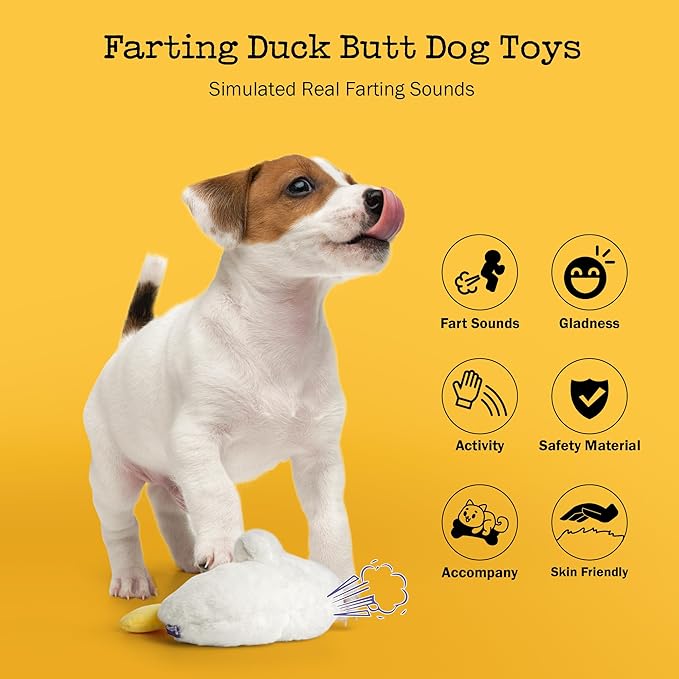 Duck Butt Funny Puppy Dog Toys, Hilarious Duck-Posterior Plush Dog Toy Emit Humorous Puff Sounds, Cute Stuffed Puppy Toys for Small Medium Large Dogs Accompany and Anxtiety Relief