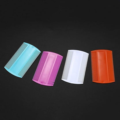 4 Pcs Lice Combs, Double sided Pet Combs, Cat Dog Pet Grooming Fine Tooth HairMixed Color