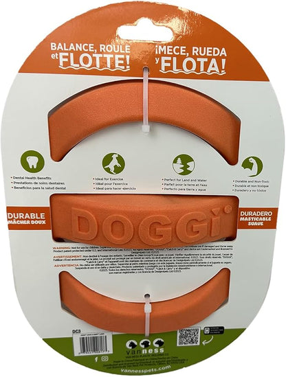 Van Ness Pets Doggi Catch and Carry Flying Disc Floating Dog Toy, Large, Orange