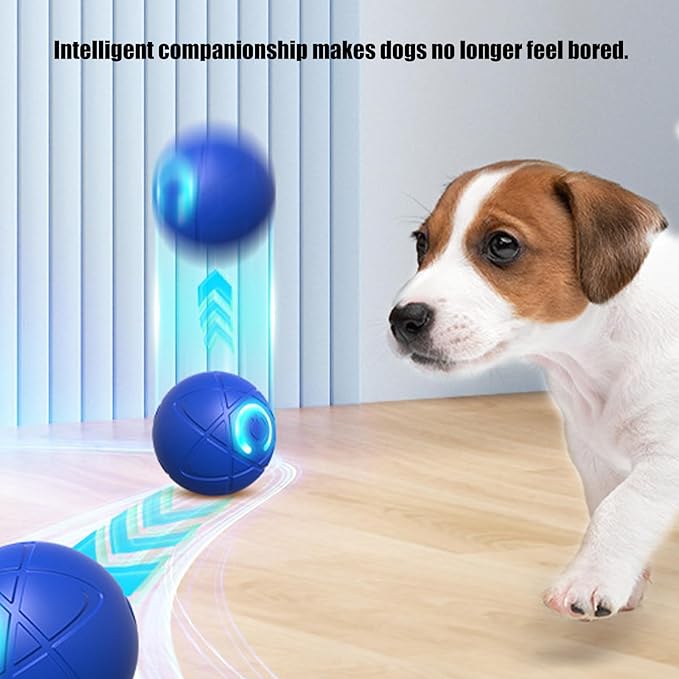 Interactive Dog Toys, Self-Moving Ball, 2026 New Dog Ball Automatic Toy for Small-Medium/Large Dogs, Funny Dogchew Toys, Electric Bouncing Vibrating Dogs Balls,USB Rechargeable