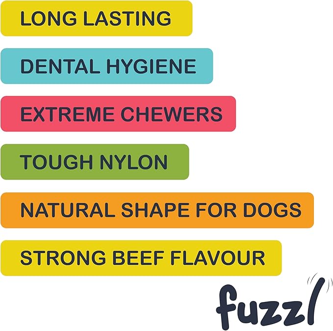 Ultra Tough Nylon Dog Chew Toy - Crossbone and Bone Beef Flavour for Extreme Chewers - Long Lasting Bone for Aggressive Chewers - Strong Puppy Toys