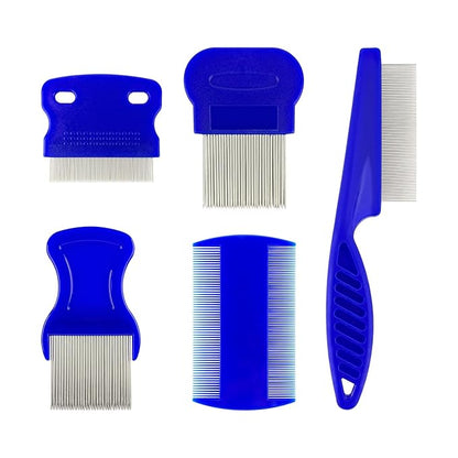 5 Pack Pets Grooming Comb Set, Pet Combs With Fine Tooth, Detangling Brushes, Float Hair Removers for Dog and Cat Clean up and Groom