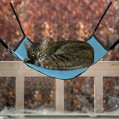 Cat Hammock for Cage Hanging ，Summer Breathable Coolness Oxford Cat Hammock Bed，with Straps and Metal Hooks Bed for Cats Small Dogs Rabbits