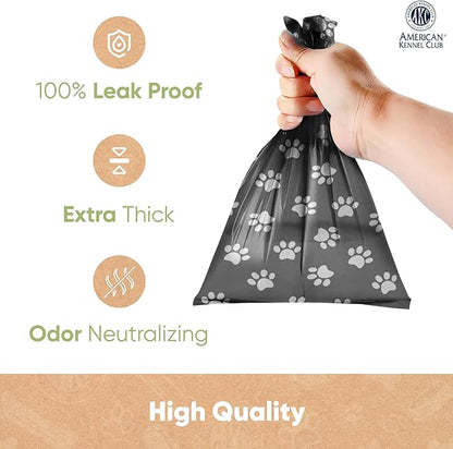 American Kennel Club Extra Thick Dog Poop Bags - Leak-Proof and Scented Waste Bags - 240 Count (16 Refill Rolls) - Durable, Heavy-Duty, Fits Standard Dispensers