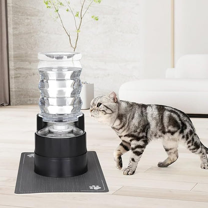 RIZZARI Automatic Dog Water Dispenser: 7L Black Stainless Steel Feeder - Remove Odor/Soften Water - Elevated Design Eases Joint Strain for Senior Dogs - Prevent Urinary Stone - for Livingroom Bedroom