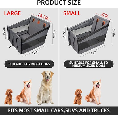 TKYZ Large Dog Car Seat,Back Seat Extender for Dogs,Waterproof Medium Dog Seat Cover for Backseat, Pet Bed for Car Hammock(Grey-L)
