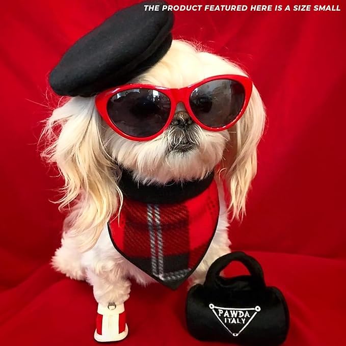 Haute Diggity Dog Pawda Handbag, Plush Designer Dog Toys with Interactive Squeaker, Stimulating Pet Enrichment - Dog Birthday Toy - Machine-Washable & Safe Materials for All Breeds, Size Small