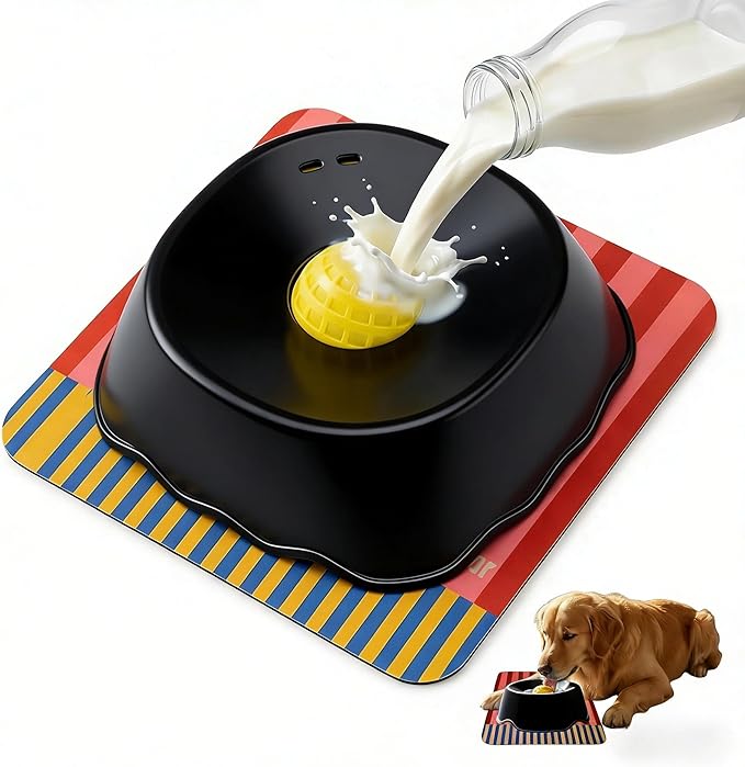 Slow Feeder Dog Bowl for Liquid, 250ml Non-Slip for Bone Broth & Yogurt, Prevents Wet Chin, Anxiety Relief & Mental Stimulation, Easy to Clean Food-Grade Enrichment Toy for All Breeds