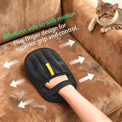 Pet Hair Removal Glove for Dogs & Cats- Upgraded 10mm Thickened Electrostatic Magic Brush- Pet Hair Remover Glove for Couch, Furniture, Clothes, Car & Carpet, Reusable Pet Hair Removal Tool
