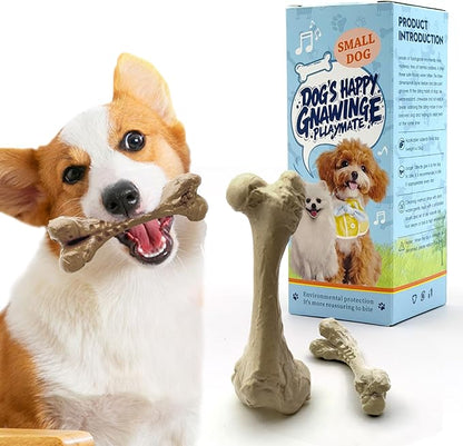 KIMOO Nylon Dog Chew Bone for Long Lasting, Durable Dog Chew Toys for Aggressive Chewers Dogs Treats Bones with Beef Flavor for Small Dogs Up to 33 Ibs, 2 Pack