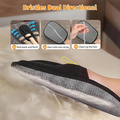Pet Hair Remover Glove for Dogs & Cats – Reusable Electrostatic Lint Remover for Couch, Furniture, Carpet & Clothing, 5-Finger Design Pet Hair Removal Tool for Sofa, Car Seat & Bedding
