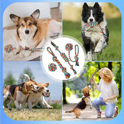 Celery Tough Dog Toys for Aggressive chewers - 4 Pack Durable Cotton Rope chew Toys for Large Dogs and Medium, Interactive tug of War, Teeth Cleaning, Puppy Training and Fetch Play