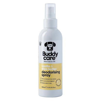 Dog Deodorising Spray - Deodorising Spray for Dogs - With Aloe Vera and Pro Vitamin B5 (Vanilla & Shea Butter, 200ml)