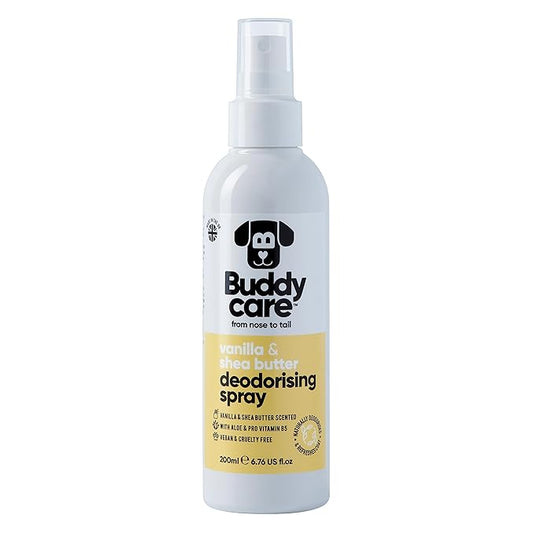 Dog Deodorising Spray - Deodorising Spray for Dogs - With Aloe Vera and Pro Vitamin B5 (Vanilla & Shea Butter, 200ml)