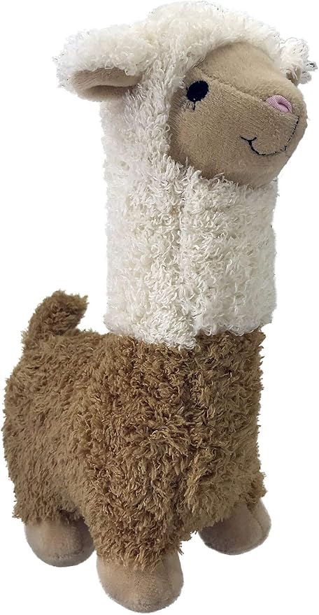 PetSport Dolly Llama - Stuffed Animal Dog Toy for Large Dogs, Certified Non-Toxic, Interactive Squeaker Inside, Durable, Super Soft, Colorfast - 9 Inch (Pack of 1)