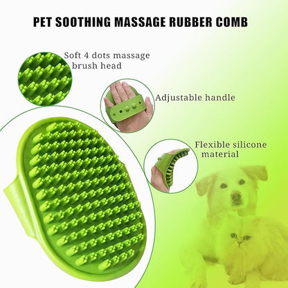 Cat Grooming Brush Kit 6 Tools - Deshedding & Dematting for Long/Short Hair, Self-Cleaning Slicker Brush with 6-in-1 Flea Comb for Cats & Kittens (Green)