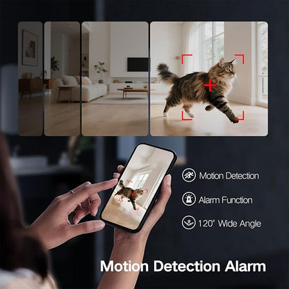 ULar 4K Camera Wireless Clock USB-Powered Picture Taking Cam–Motion Detection Pet Monitors for Home Indoor Security Cameras Support App Remote Colorful Alarm Clock - No Audio