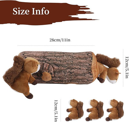 IFOYO Squirrel Hide and Seek Dog Toy, Squeaky Interactive Dog Toys for Boredom, Plush Dogs Toys to Keep Them Busy, Relive Anxiety, Attract Attention, Puzzle Toy for Smal and Medium Dogs