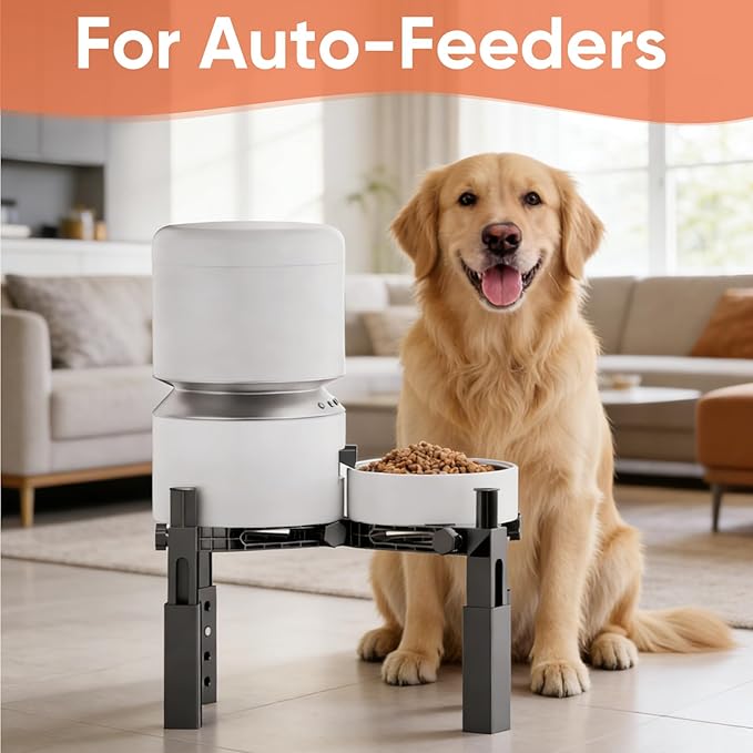 XIAZ Dog Bowl Stand Elevated Food Water Bowl Holder for Large Medium Small Sized Dog, Heights&Width Adjustable, Non-Slip, Durable, Elevated Feeding Bowl Stand for All Dogs Bowls (Stand Only)