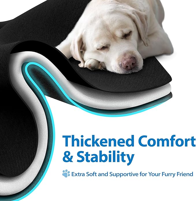 Dog Car Seat Cover for Back Seat with Support Rods, Waterproof Car Seat Cover for Dogs, Backseat Extender for Dogs in Car with Door Protectors, Thickened and Scratch-Resistant, Non-Slip