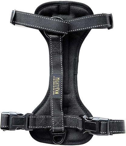 Mighty Paw Dog Car Harness - Vehicle Safety Gear - 2 Leash Attachment - Adjustable Straps - Reflective Stitching - Soft Padding - Standard Harness Functionality - No Pull Front Leash Attachment - S