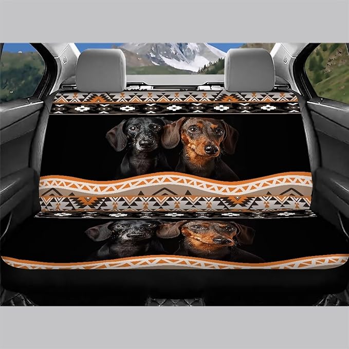AFPANQZ Dachshund Stripes Car Back Seat Covers Protector Rear Car Seat Cushion Dust and Scratch Proof Universal Fits Car, Truck, SUV, Van Against Dirt & Pet Fur Cover