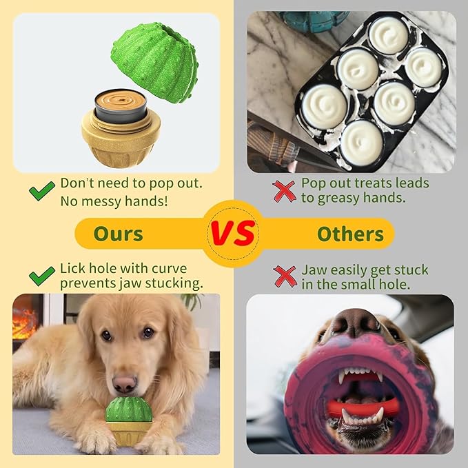 Interactive Dog Toys to Keep Them Busy, Frozen Treat Dog Enrichment Ball Toy for Aggressive Chewers, Puzzle Feeder Toy, Easy-to-Clean, Low-Mess Design for Medium & Large Dogs