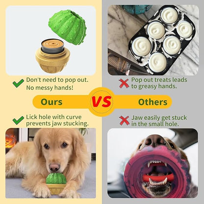 Interactive Dog Toys to Keep Them Busy, Frozen Treat Dog Enrichment Ball Toy for Aggressive Chewers, Puzzle Feeder Toy, Easy-to-Clean, Low-Mess Design for Medium & Large Dogs