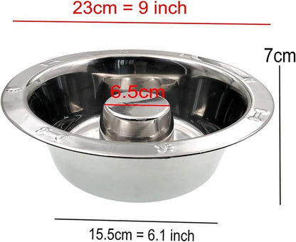 JZK Stainless Steel Dog Bowl for Slow Eating, Slow Feeder Large Dog Bowl, Slow Feeding Metal Dog Bowl, pet Bloat Stop Food Bowl