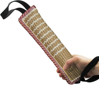 DGSL Dog Tug Toy, Tug of War Dog Toy Jute Bite Pillow with 2 Handles for Puppy Training Interactive Play, Fetch, K9 Suitable for Small Medium Large Dogs (red)