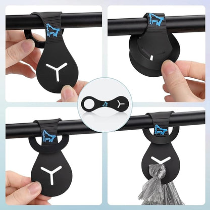 PuppyDoggy Dog Poop Bag Holder for Leash Waste Bag Carrier Dog Poop Bag Dispenser for Walking Running Bicycle Accessory 2 pieces (Blue)