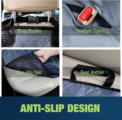 NESTROAD Dog Car Seat Cover for Back Seat,Waterproof & Scratchproof & Hammock for Dogs Backseat Protection,600D Heavy Duty Dog Seat Cover for Cars, Trucks and SUVs(Gray,59"×63")