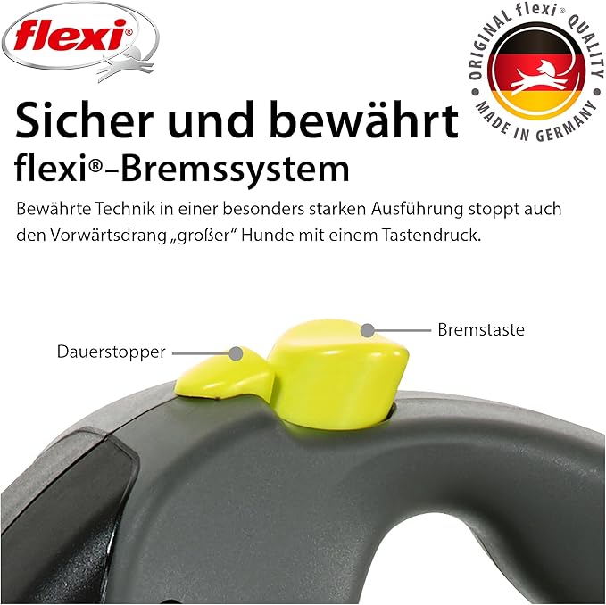 Flexi Giant Professional, Gurt, L: 10 M, Schwarz/Neon